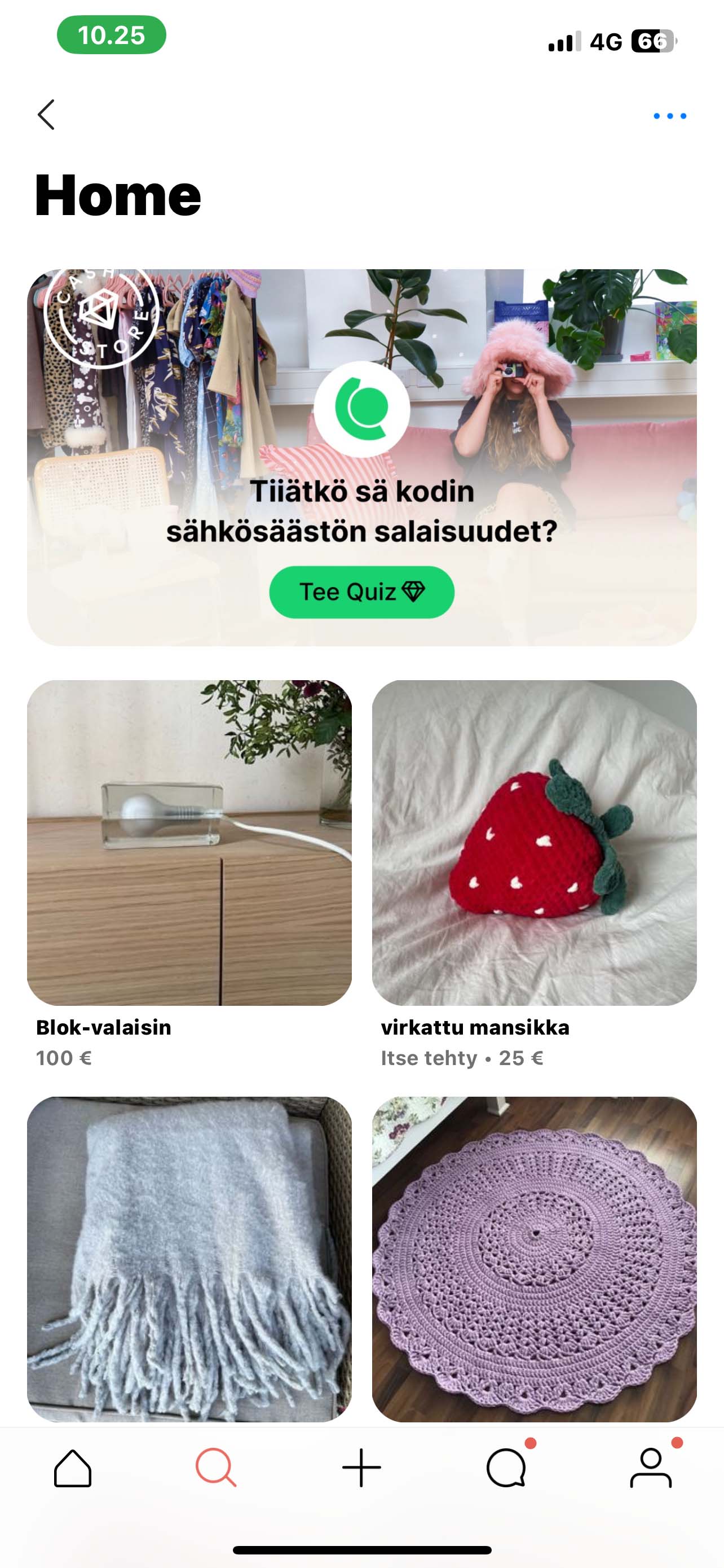 Screenshot of the solution in the Tise app