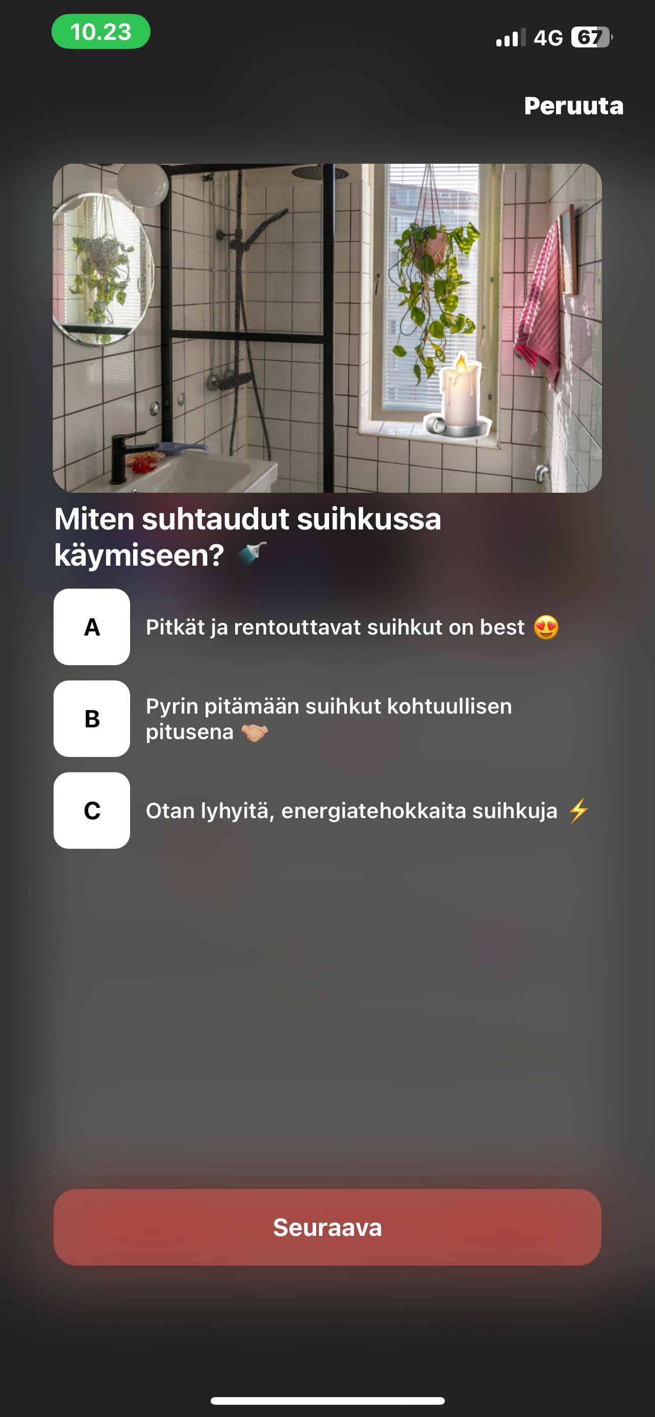 Screenshot of the solution in the Tise app