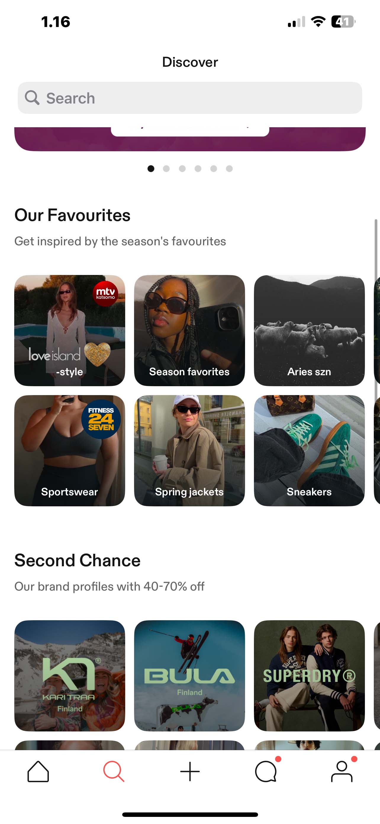 Screenshot of the solution in the Tise app